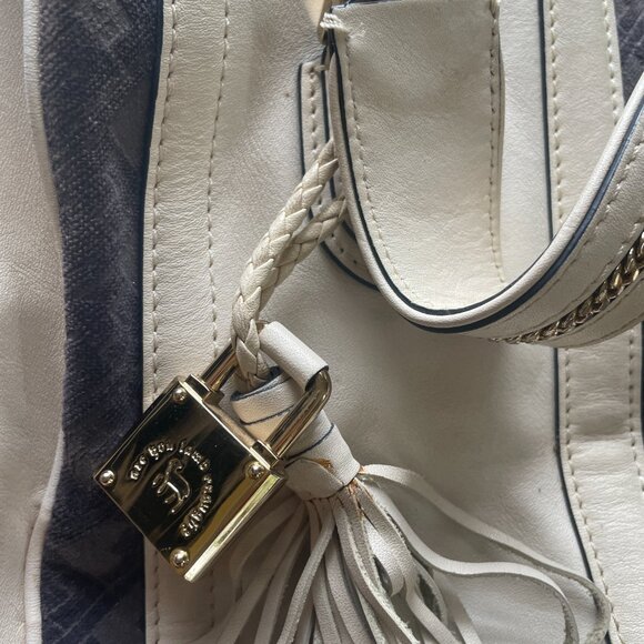 Vintage L.A.M.B. Satchel White/Navy - Picture 4 of 11